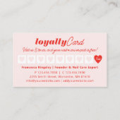 写真モダンコラージュの爪、 ネイル別美しいサロン ロイヤリティカード (裏面)