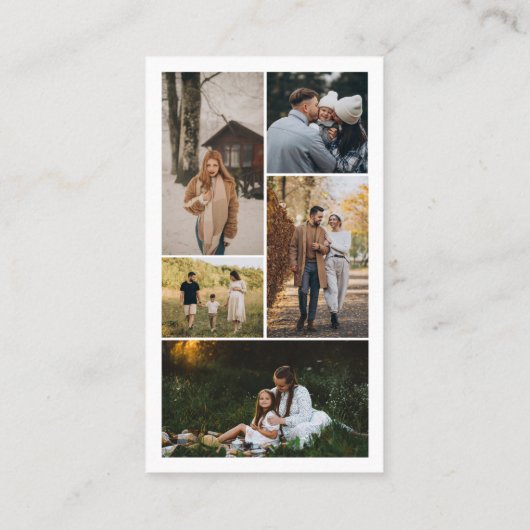 写真モダンコラージュの結婚写真家 名刺 (裏面)