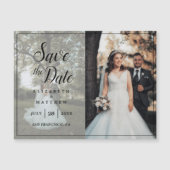 写真モダンコラージュの結婚式の日付の保存 マグネット招待状 (正面)