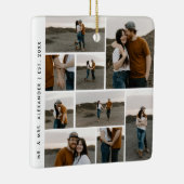 写真モダンコラージュの編集可能カラー セラミックオーナメント (右)