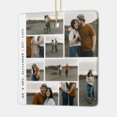 写真モダンコラージュの編集可能カラー セラミックオーナメント (左)