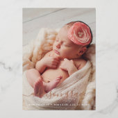 写真モダンコラージュの誕生のお知らせ 箔招待状 (正面)