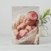 写真モダンコラージュの誕生のお知らせ 箔招待状 (立ち正面)