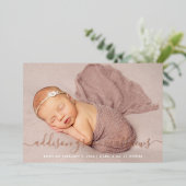 写真モダンコラージュの誕生のお知らせ 箔招待状 (立ち正面)