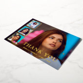 写真モダンコラージュエレガント卒業 箔招待状 (回転した状態)