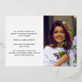 写真モダンコラージュエレガント卒業 箔招待状 (裏面)