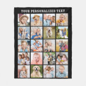 写真モダンコラージュカスタマイズファミリ20写真 フリースブランケット (正面)