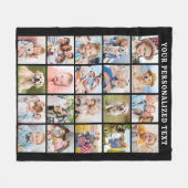 写真モダンコラージュカスタマイズファミリ20写真 フリースブランケット (正面(横))