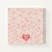 写真モダンコラージュガーリーピンク・モノグラム名 ノートブック (裏面)