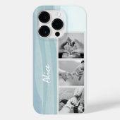 写真モダンコラージュクールブルー水色名 Case-Mate iPhoneケース (裏面)