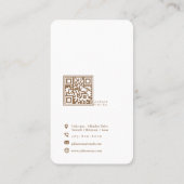 写真モダンコラージュグリッターバラ金ゴールドピンク 名刺 (裏面)