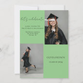 写真モダンコラージュシニアパーティー卒業2024 招待状 (裏面)