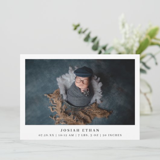 写真モダンコラージュシンプル生まれたばかりの誕生 案内状 (スタンド正面)