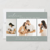 写真モダンコラージュシンプル誕生 案内状 (正面)