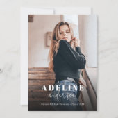 写真モダンコラージュスタイリッシュスクリプト卒業 案内状 (正面)