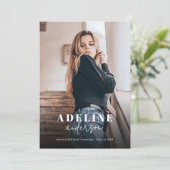 写真モダンコラージュスタイリッシュスクリプト卒業 案内状 (スタンド正面)