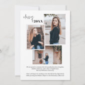 写真モダンコラージュスタイリッシュスクリプト卒業 案内状 (裏面)