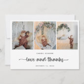 写真モダンコラージュスタイリッシュ赤ちゃんシャワー サンキューカード (正面)