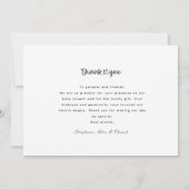 写真モダンコラージュスタイリッシュ赤ちゃんシャワー サンキューカード (裏面)