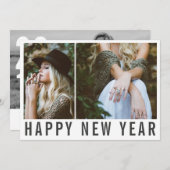 写真モダンコラージュタイポグラフィ新年 シーズンカード (正面/裏面)