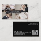 写真モダンコラージュテンプレートの結婚写真家 名刺 (正面/裏面)