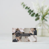 写真モダンコラージュテンプレートの結婚写真家 名刺 (スタンド正面)
