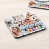 写真モダンコラージュハッピーバースデーかわいい コースター (左側)