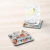 写真モダンコラージュハッピーバースデーかわいい コースター (右側)