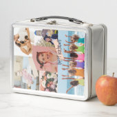 写真モダンコラージュハッピーバースデーかわいい メタルランチボックス (インサイチュ)