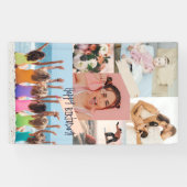 写真モダンコラージュハッピーバースデーかわいい 横断幕 (横)