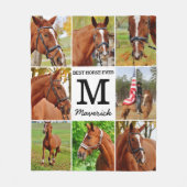 写真モダンコラージュパーソナライズされたペット馬好き フリースブランケット (正面)