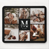 写真モダンコラージュパーソナライズされたモノグラムギフト マウスパッド (正面)