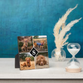 写真モダンコラージュパーソナライズされたモノグラム犬 フォトプラーク (インサイチュ)