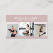 写真モダンコラージュパーソナルトレーナーフィットネス 名刺 (正面)