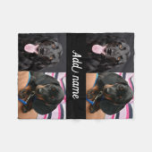 写真モダンコラージュフリースドッグ毛布小 フリースブランケット (正面(横))