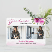 写真モダンコラージュフローラ卒業パーティー2 招待状 (スタンド正面)