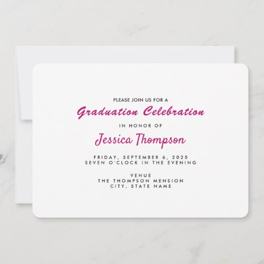 写真モダンコラージュフローラ卒業パーティー2 招待状 (裏面)