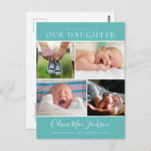 写真モダンコラージュベビーのお知らせ ポストカード (正面/裏面)