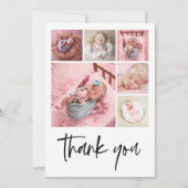 写真モダンコラージュベビー誕生ありがとう 案内状 (正面)