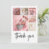 写真モダンコラージュベビー誕生ありがとう 案内状 (スタンド正面)