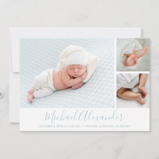 写真モダンコラージュベビー誕生発表 (正面)