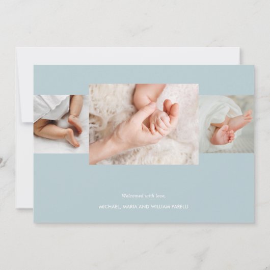 写真モダンコラージュベビー誕生発表 (裏面)