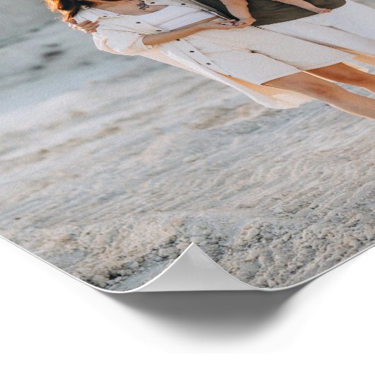 写真モダンコラージュリースモノグラムファミリーブラック ポスター (角)