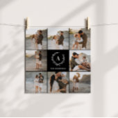 写真モダンコラージュリースモノグラムファミリーブラック ポスター