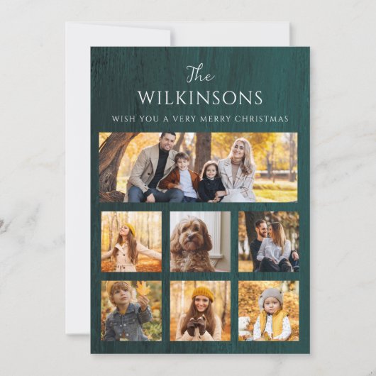 写真モダンコラージュ両面クリスマスフラット シーズンカード (正面)