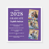 写真モダンコラージュ卒業おもしろい事実卒業 スタンダードカクテルナプキン (正面)