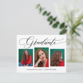 写真モダンコラージュ卒業パーティー招待状 案内ポストカード (スタンド正面)