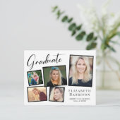 写真モダンコラージュ卒業パーティー インビテーションポストカード (スタンド正面)