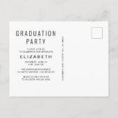 写真モダンコラージュ卒業パーティー インビテーションポストカード (裏面)