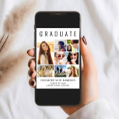 写真モダンコラージュ卒業パーティー 招待状